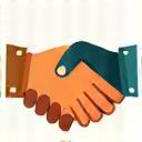 Icona di due mani che si stringono, simbolo di supporto alle comunità.
